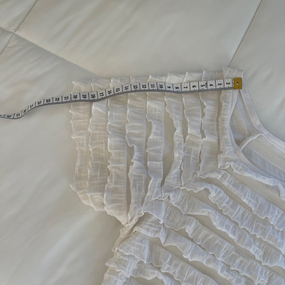 Linea Domani White Ruffled Blouse - Picture 6 of 7